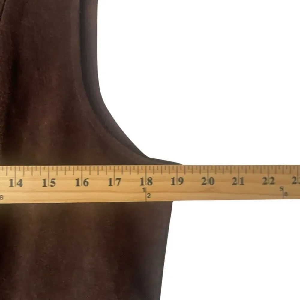 J.h. Collection Y2k Women's Large Brown Leather Western Boho‎ Vest